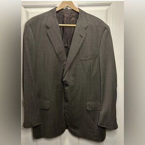 Oxxford Clothes x Saks 46L Sport Coat Blazer GRAY 100% Wool WORKING CUFFS USA